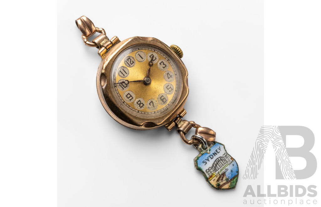 Vintage 9ct Rose Gold Hantily Watch - 558640