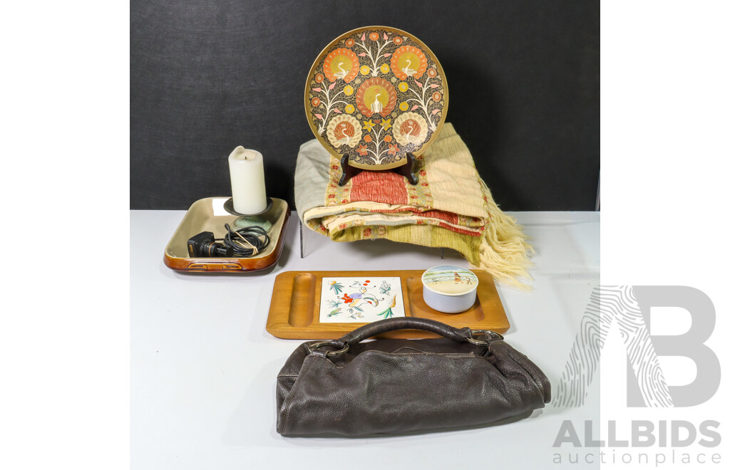 Collection of Sundries Including Charcuterie Board, Trinket Box, Microscope Eyepiece Camera and More