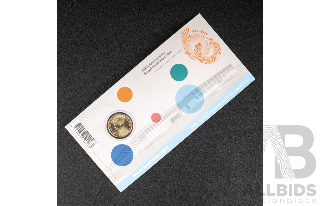 Australian RAM 2021 Commemorative Counter Stamp One Dollar Coin, 60th Anniversary of the Royal Australian Mint