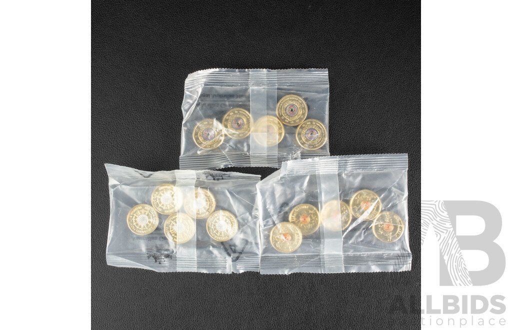 Fifteen Australian RAM UNC Commemorative Two Dollar Coins Including 2021 Indigenous Military Service, 2020 Firefighters, 2022 Frontline Workers