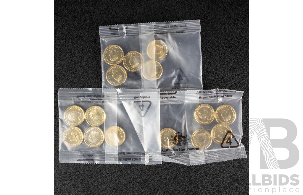 Fifteen Australian RAM UNC Commemorative Two Dollar Coins Including 2021 Ambulance Services, 2020 Firefighters, 2022 Frontline Workers