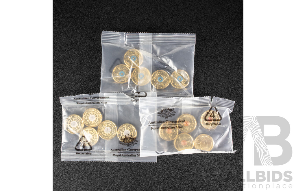 Fifteen Australian RAM UNC Commemorative Two Dollar Coins Including 2021 Ambulance Services, 2020 Firefighters, 2022 Frontline Workers