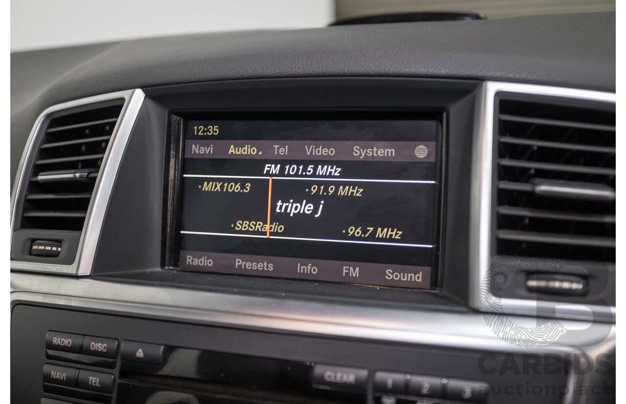 5/2012 Mercedes-Benz ML 250 CDI Bluetec (AWD) 166 4D Wagon Steel Grey Metallic Turbo Diesel 2.1L