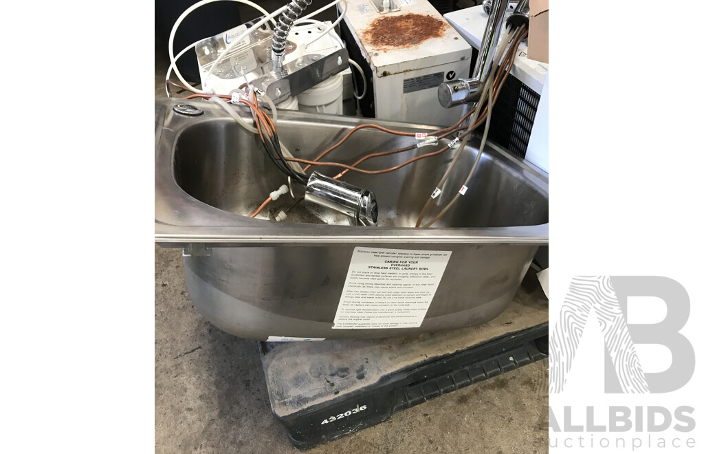 Lot of Assorted Laundry Basins/Bowls, Water Filtration Systems, Chillers, and More