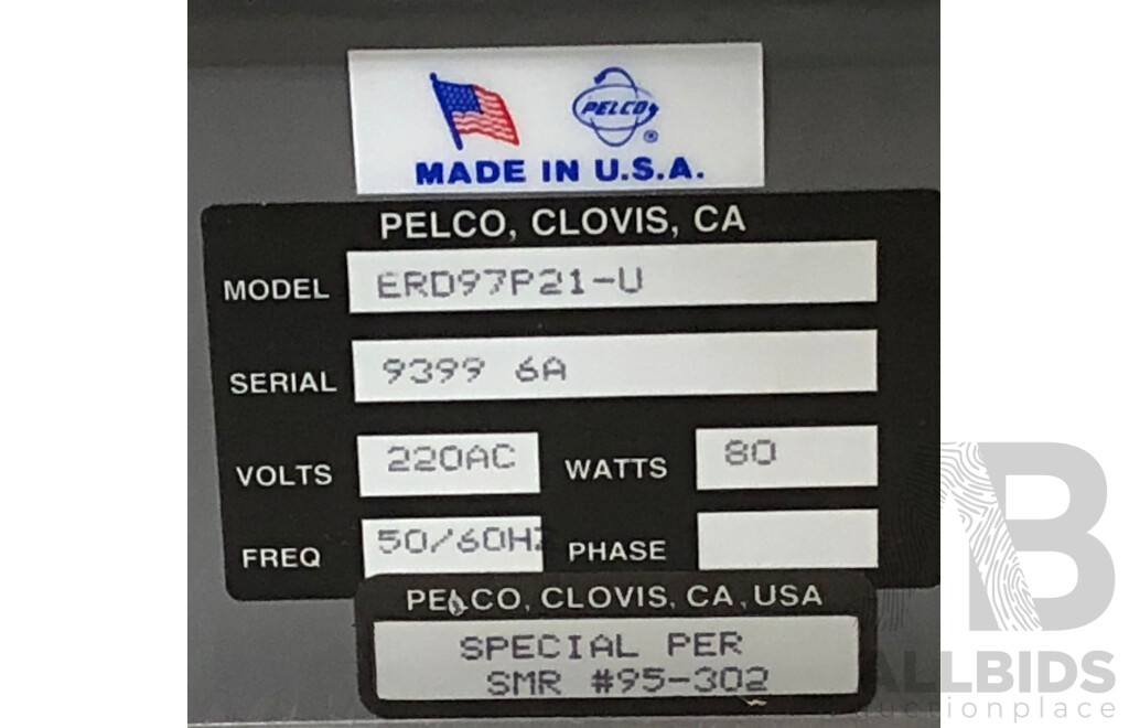 Pelco ERD97P21-U Receiver Indoor/Outdoor One Relay Output for Surveillance Systems/Cameras