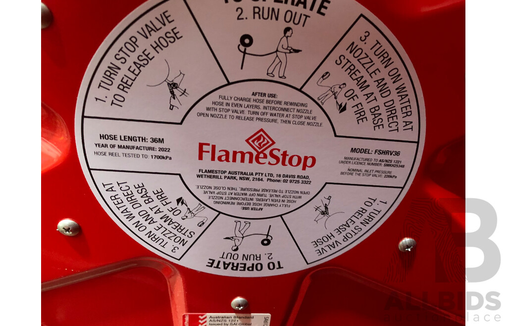 FlameStop Fire Hose Reel, Plumbing and Cabinet