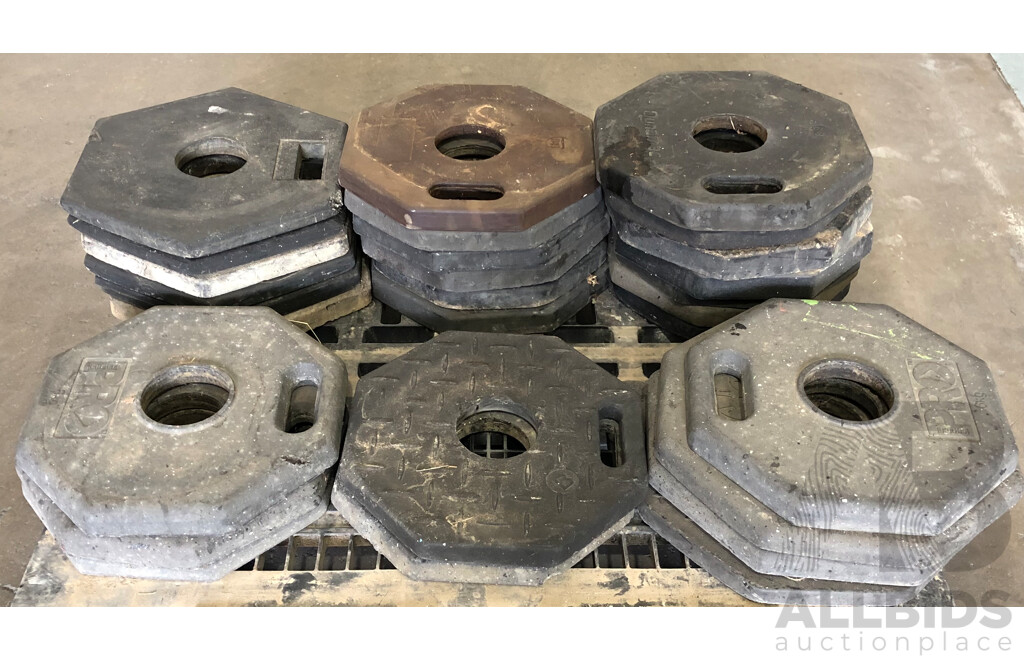 6kg and 8kg Ocatagonal Bollard Base Weights - Lot of 28