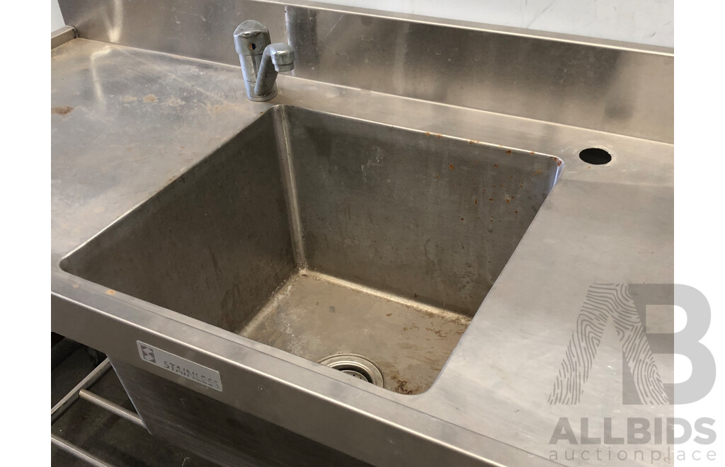 Commercial Stainless Steel Bench with Sink and Mixer Tap