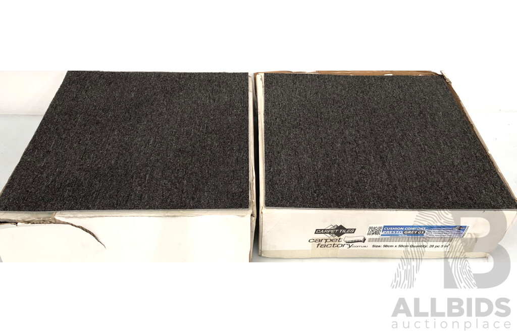 Carpet Factory 500mm Square Commercial Carpet Tiles - 9 Square Meters - New