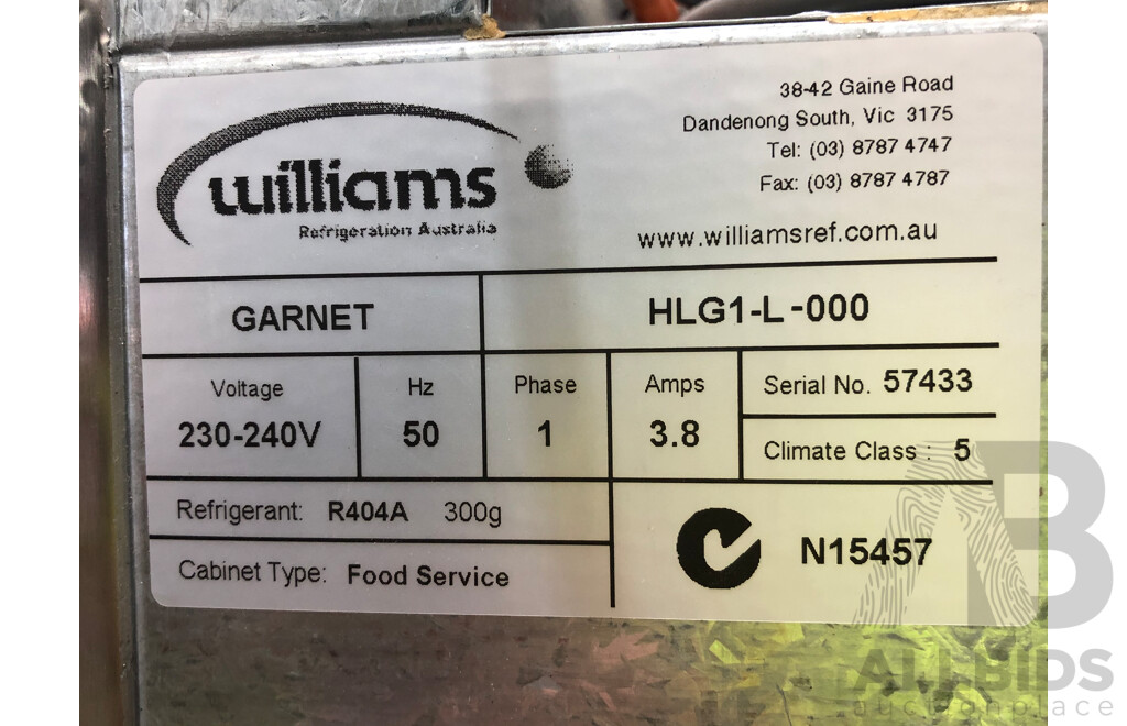 Williams Garnet Stainless Steel Two Door Upright Refrigerator/Freezer
