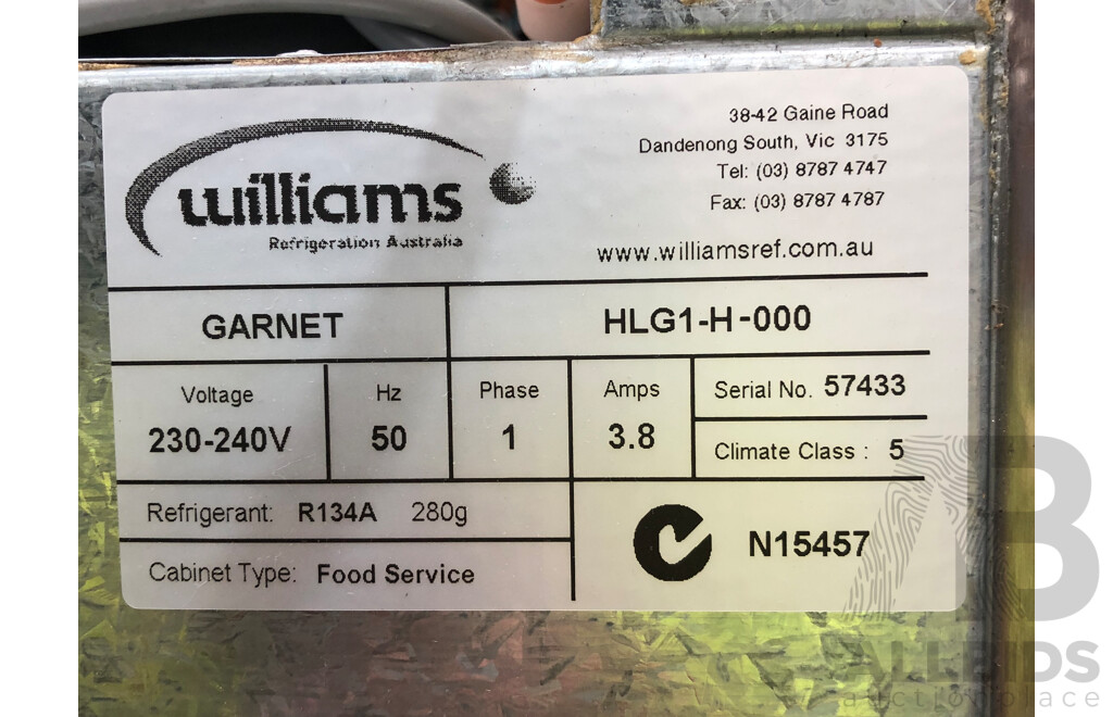 Williams Garnet Stainless Steel Two Door Upright Refrigerator/Freezer