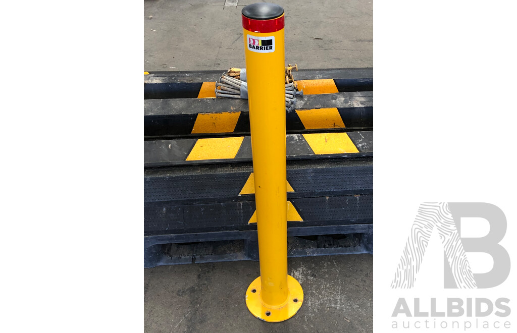 15 X 1650mm Rubber Wheel Stops and 3 X Steel Bollards