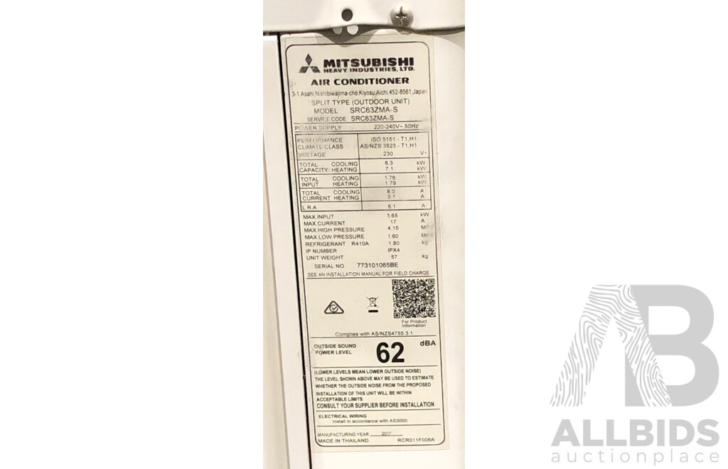 Mitsubishi Split System Air Conditioner with Remote Control