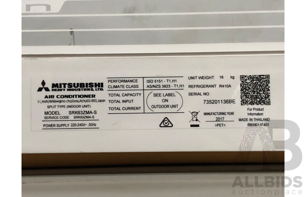 Mitsubishi Split System Air Conditioner with Remote Control