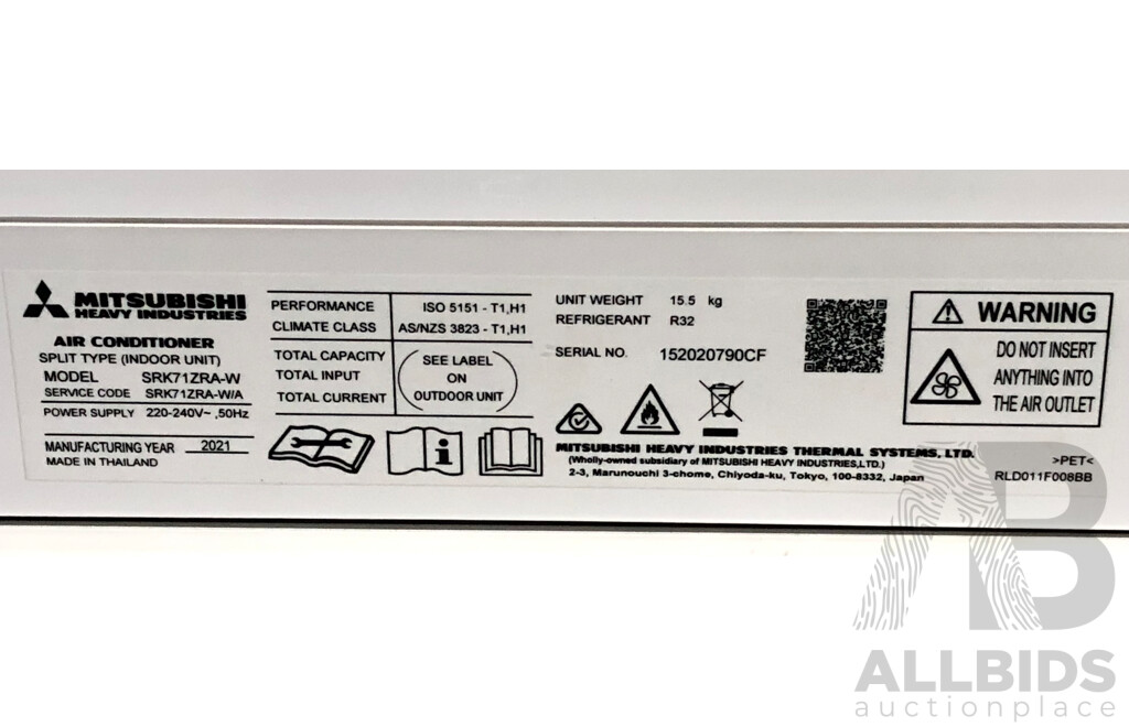 Mitsubishi Split System Air Conditioner with Remote Control