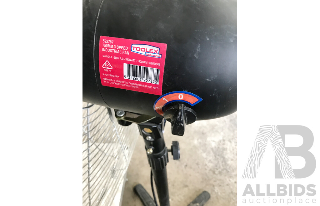 Toolex 750mm 3 Speed Industrial Fan