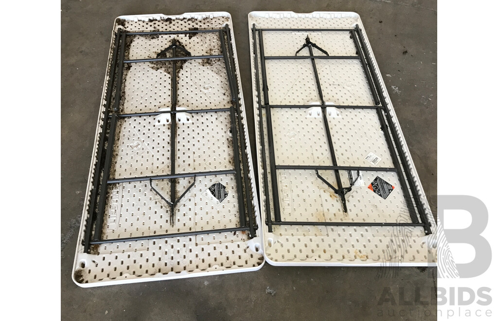 Lifetime Standard Bi-Fold Blow Mould Table - Lot of 2