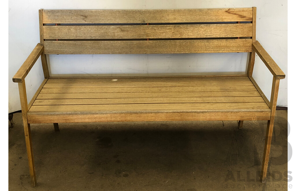 Hardwood Outdoor Bench Seats - Lot of Two