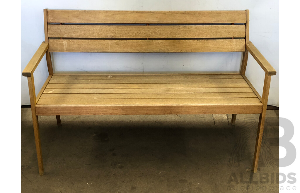 Hardwood Outdoor Bench Seats - Lot of Two