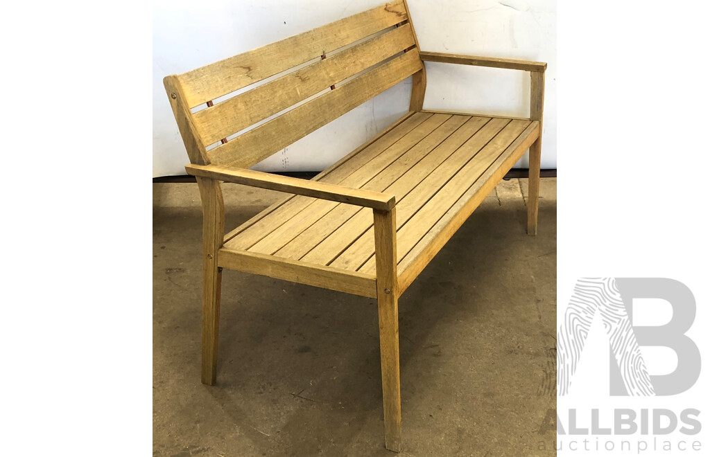 Hardwood Outdoor Bench Seats - Lot of Two
