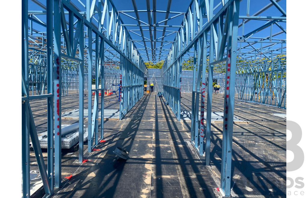 Prefabricated 1700 Square Meter Building - Meets Australian Standards - Includes Near New Shipping Containers