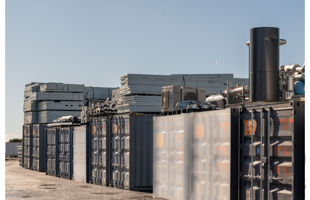 Prefabricated 1700 Square Meter Building - Meets Australian Standards - Includes Near New Shipping Containers