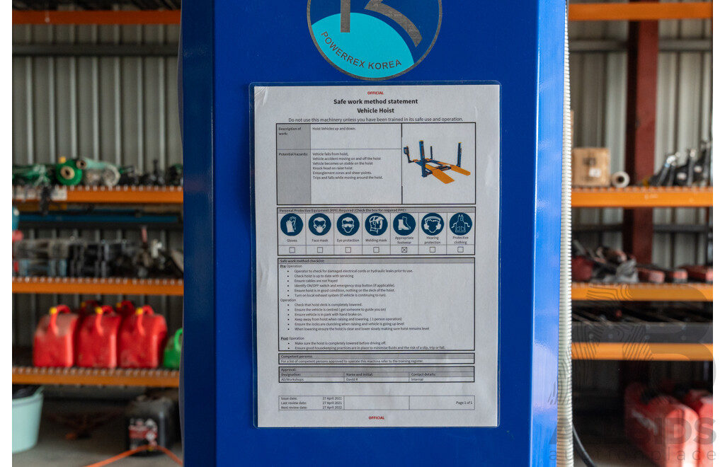 Powerrex 4500kg Four Post Car Lift with Two Jacks - SL-3600L