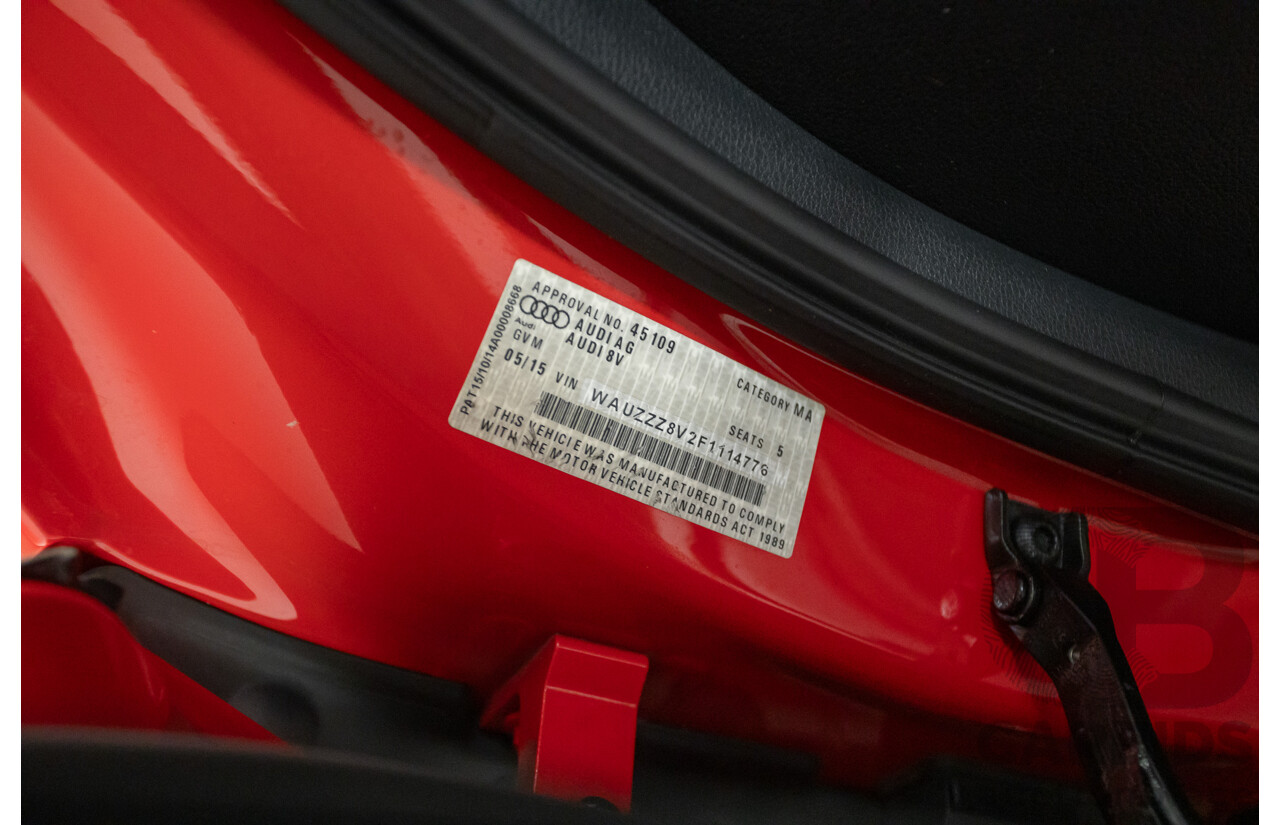 5/2015 Audi S3 2.0 TFSI Quattro (AWD) 8V MY15 4D Sedan Misano Red Pearlescent Turbo 2.0L