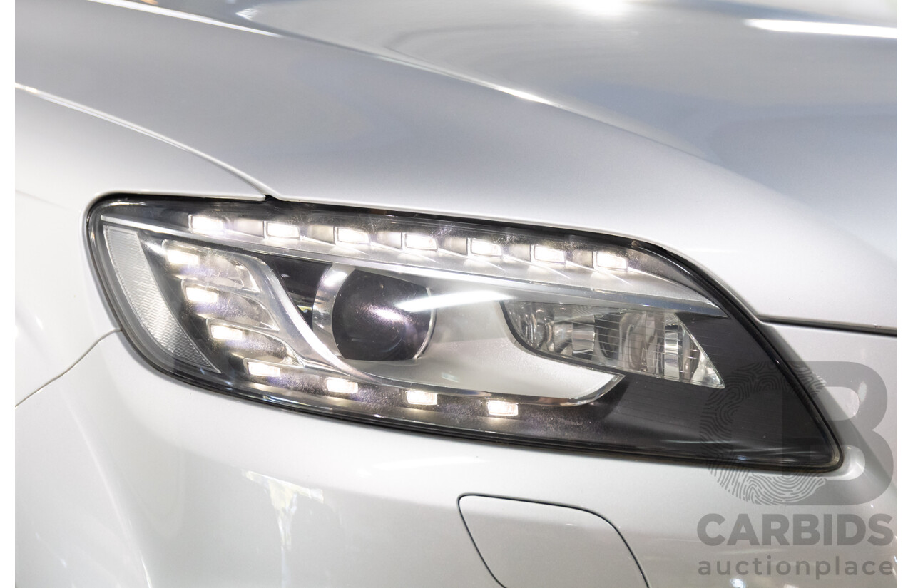2/2014 Audi Q7 3.0 TDI S-Line Quattro MY14 4d Wagon Floret Silver Metallic Turbo Diesel V6 3.0L - 7 Seater