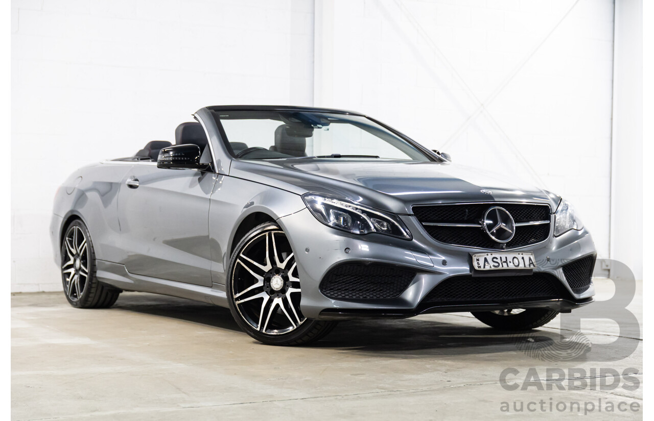 03/2016 Mercedes-Benz E250 AMG Line (RWD) 207 MY16 2d Cabriolet Selenite Grey Metallic Turbo 2.0L