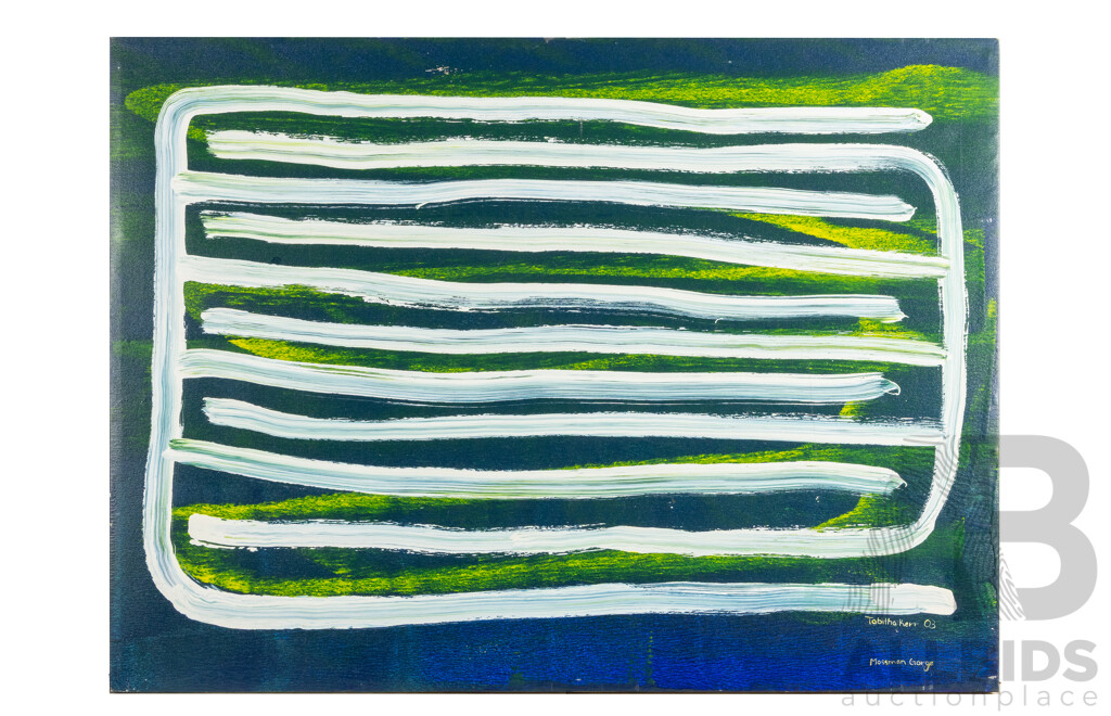 Tabitha Kerr (20th Century, Indigenous-Australian,1987-), All My Relations... Both Sides... in Mossman Gorge, (2003), Original Acrylic on Canvas, 82 X 111 Cm