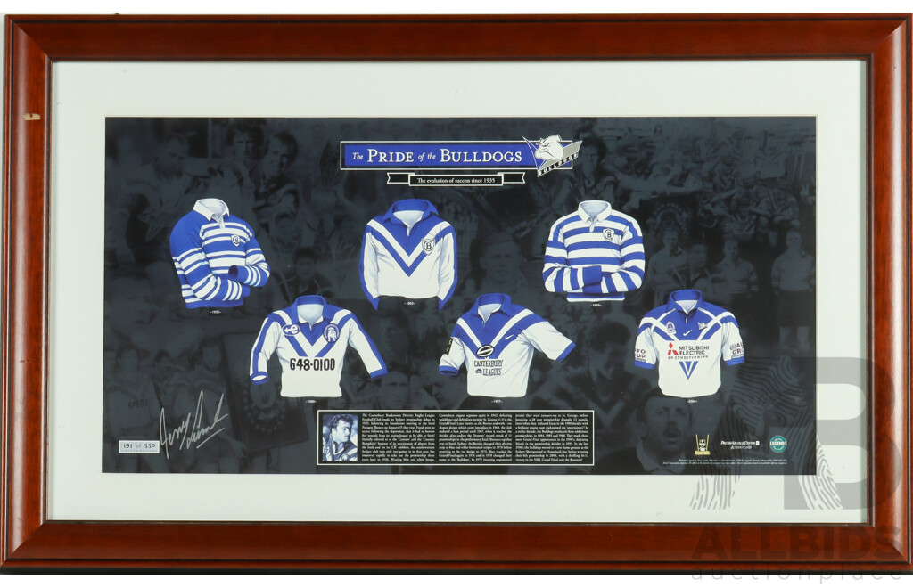 Framed Signed Canterbury Bankstown Bulldogs 'The Pride of the Bulldogs' Print