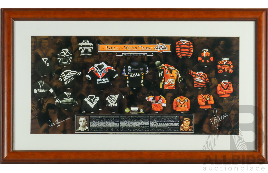 Framed Signed 'The Pride of the West Tigers' Print
