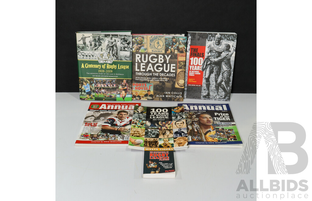 Collection of Seven Rugby League Reference Books