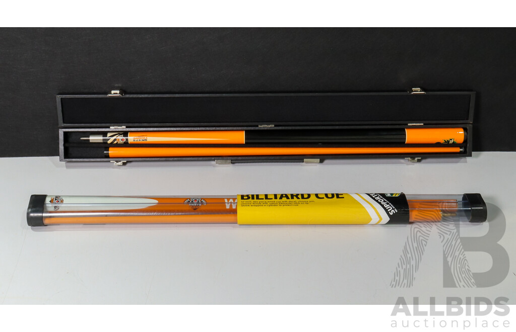 Pair of Wests Tigers Pool Cues