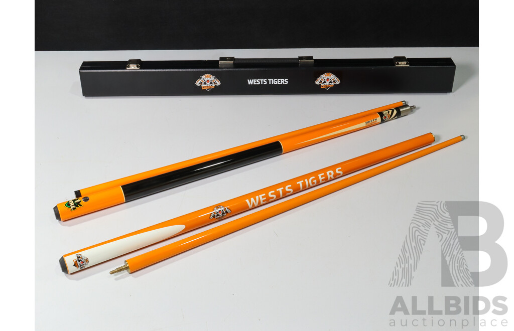 Pair of Wests Tigers Pool Cues