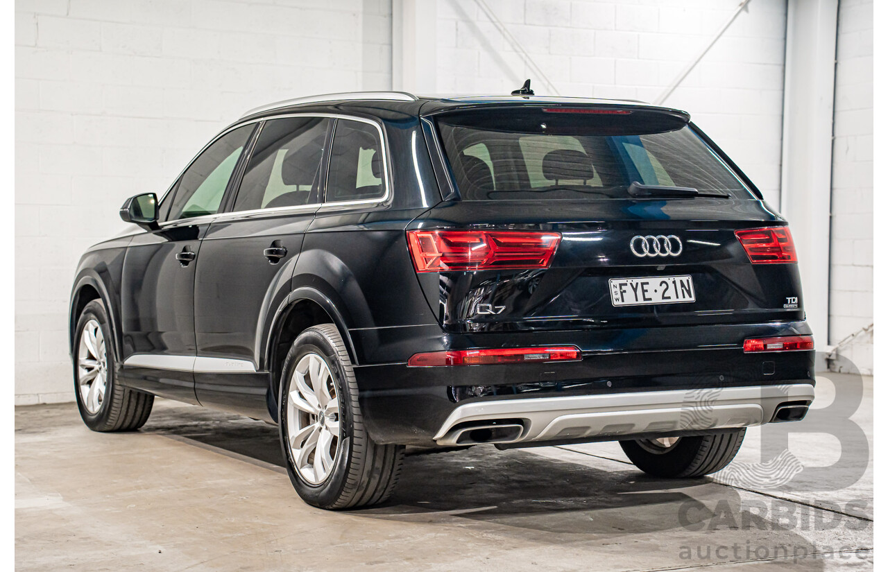 8/2017 Audi Q7 3.0 TDI Quattro (160kW AWD) 4M MY17 4d Wagon Brilliant Black Turbo Diesel V6 3.0L