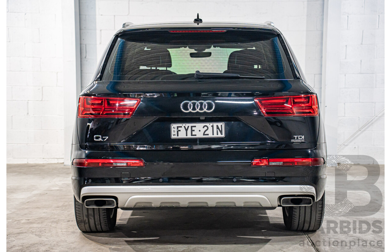 8/2017 Audi Q7 3.0 TDI Quattro (160kW AWD) 4M MY17 4d Wagon Brilliant Black Turbo Diesel V6 3.0L