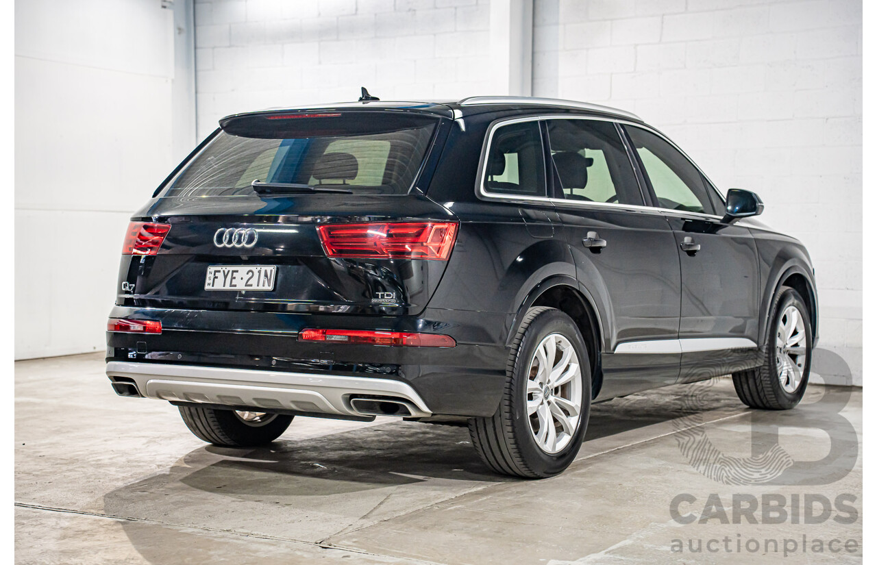 8/2017 Audi Q7 3.0 TDI Quattro (160kW AWD) 4M MY17 4d Wagon Brilliant Black Turbo Diesel V6 3.0L