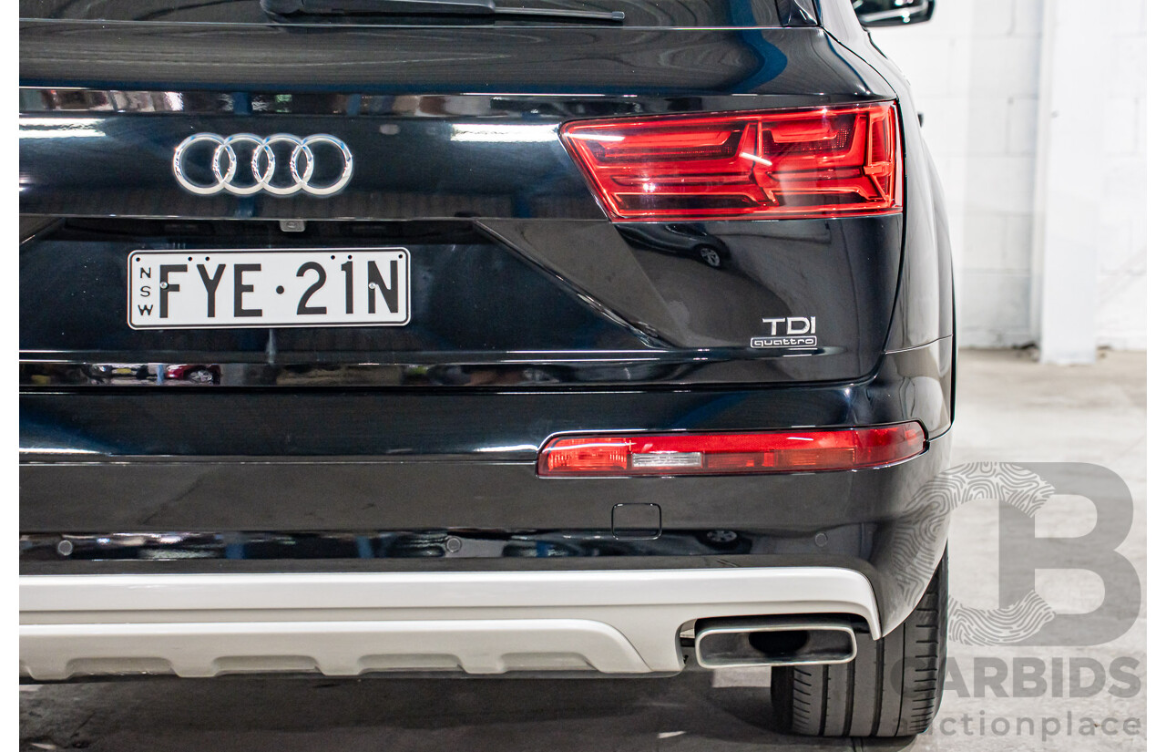 8/2017 Audi Q7 3.0 TDI Quattro (160kW AWD) 4M MY17 4d Wagon Brilliant Black Turbo Diesel V6 3.0L