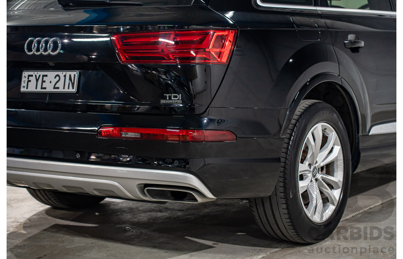 8/2017 Audi Q7 3.0 TDI Quattro (160kW AWD) 4M MY17 4d Wagon Brilliant Black Turbo Diesel V6 3.0L