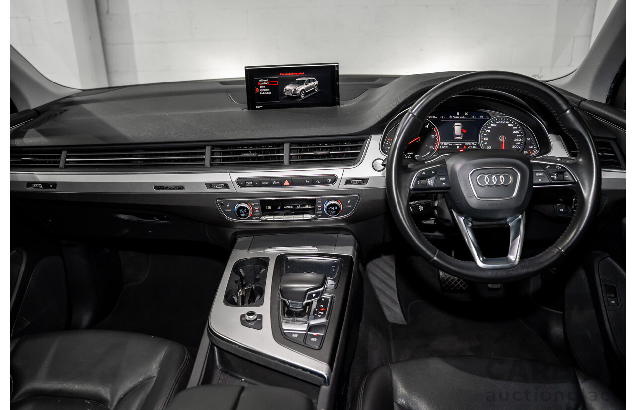 8/2017 Audi Q7 3.0 TDI Quattro (160kW AWD) 4M MY17 4d Wagon Brilliant Black Turbo Diesel V6 3.0L