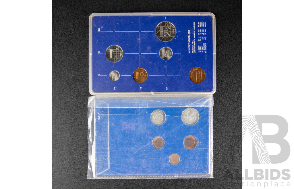 Four UNC Coin Sets Including Netherlands 1982, Panama 1974, Iceland 1981 Jersey Decimal Set