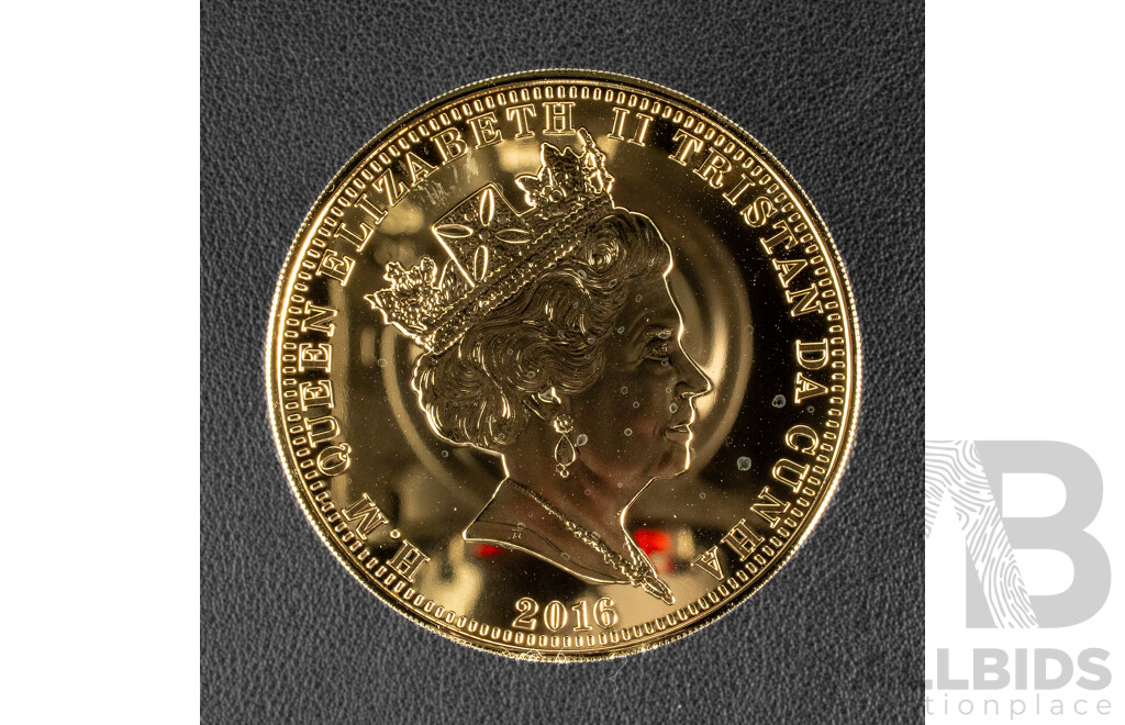 Bradford Exchange 2016 Gold Layered Five Crowns Coin with Inlaid Swarovski Ruby Crystal, Commemorating the Battle of Fromelles Centenary - Don't Forget Me Cobber