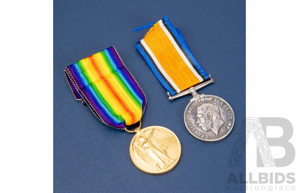 Two World War One British Military Medals, Silver and Victory Medals Both Awarded to Driver H.Davies R.A, Service Number - 1550