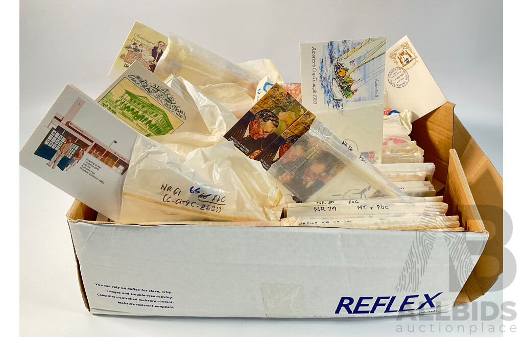 Collection of Australian First Day Covers, Many Multiples Spanning 1982 to 1985 Including 150th Anniversary Charles Darwin Visit to Australia, America's Cup Triumph 1983, ANPEX 1982 and More
