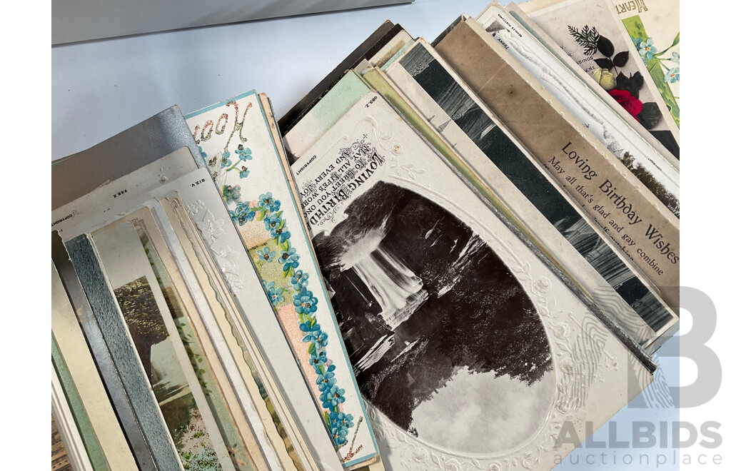Collection of Antique and Vintage International Post Cards Including Many Australian, Philippines, United Kingdom, New Zealand, Rome, China, Thailand, Greece, USA and More