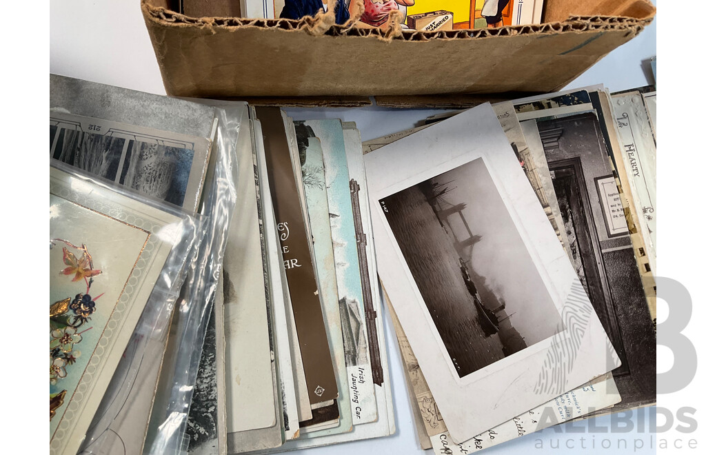 Collection of Antique and Vintage International Post Cards Including Many Australian, Philippines, United Kingdom, New Zealand, Rome, China, Thailand, Greece, USA and More