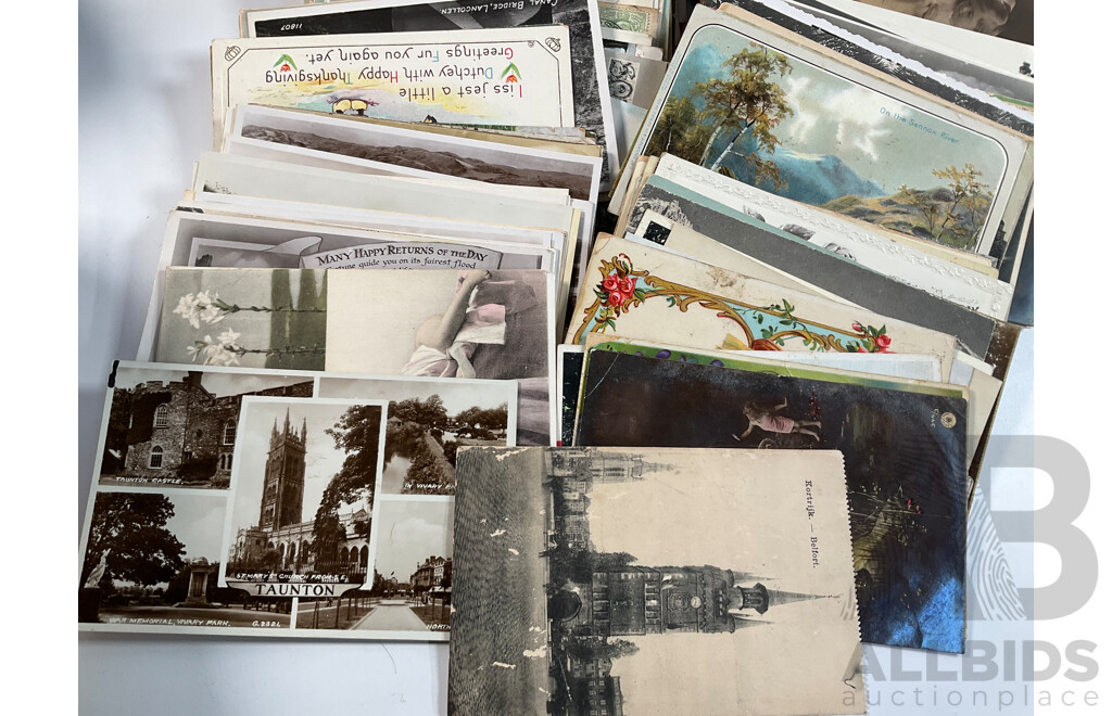 Collection of Antique and Vintage International Post Cards Including Many Australian, Philippines, United Kingdom, New Zealand, Rome, China, Thailand, Greece, USA and More