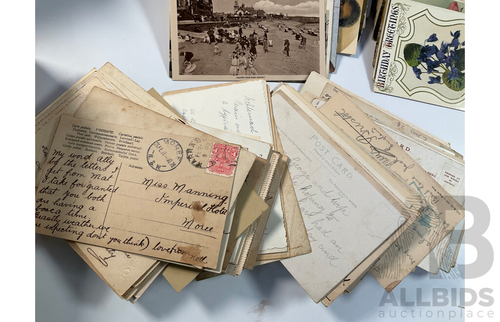 Collection of Antique and Vintage International Post Cards Including Many Australian, Philippines, United Kingdom, New Zealand, Rome, China, Thailand, Greece, USA and More